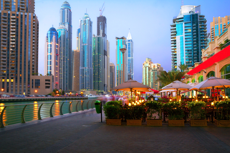 Dubai marina waterfront