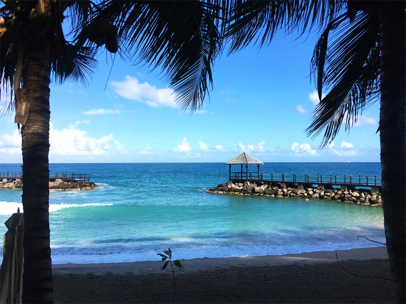 View of the ocean in the Caribbean island of Grenada